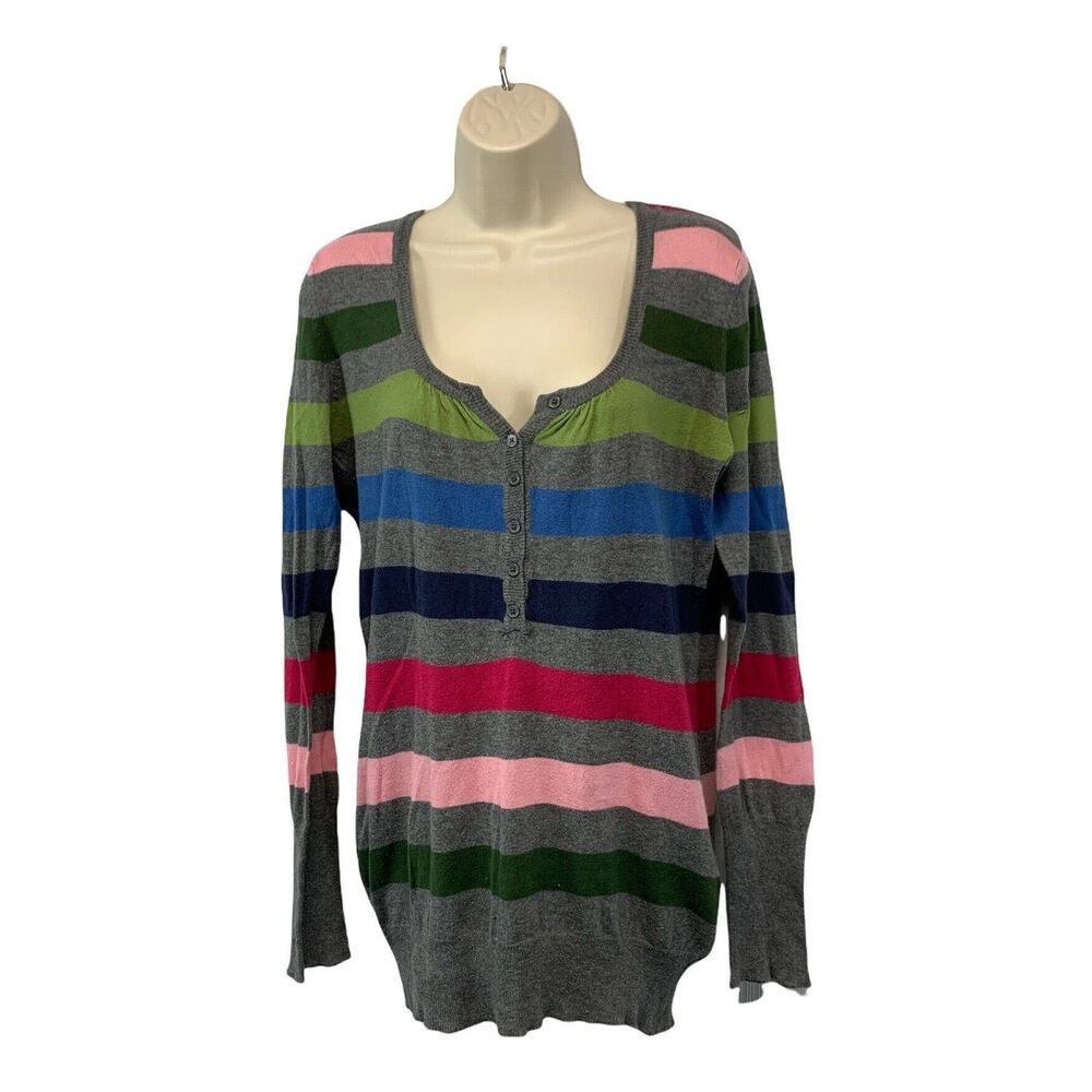 Maurices Youth Tunic Sweater Striped Stretch Lightweight Long Sleeve Size XL